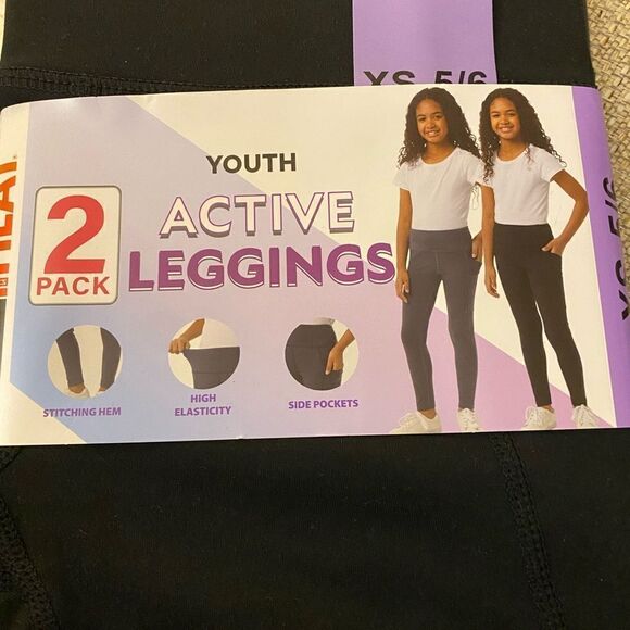 32 Degrees Youth 2-pack Active Leggings - Picture 2 of 6